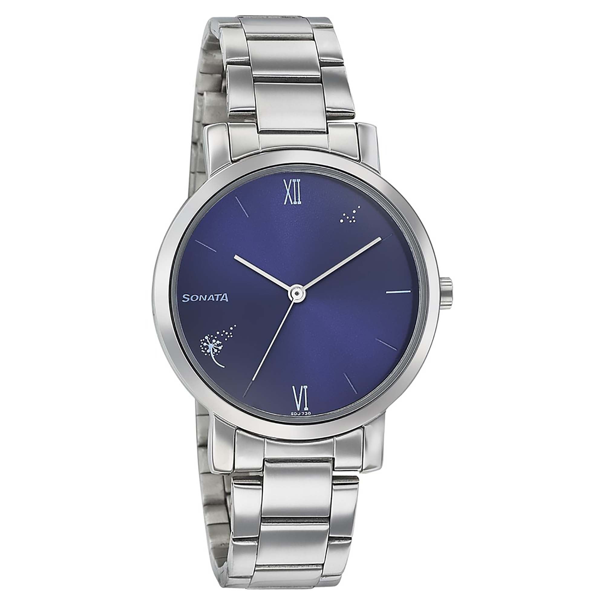 Sonata Play Blue Dial Women Watch With Stainless Steel Strap