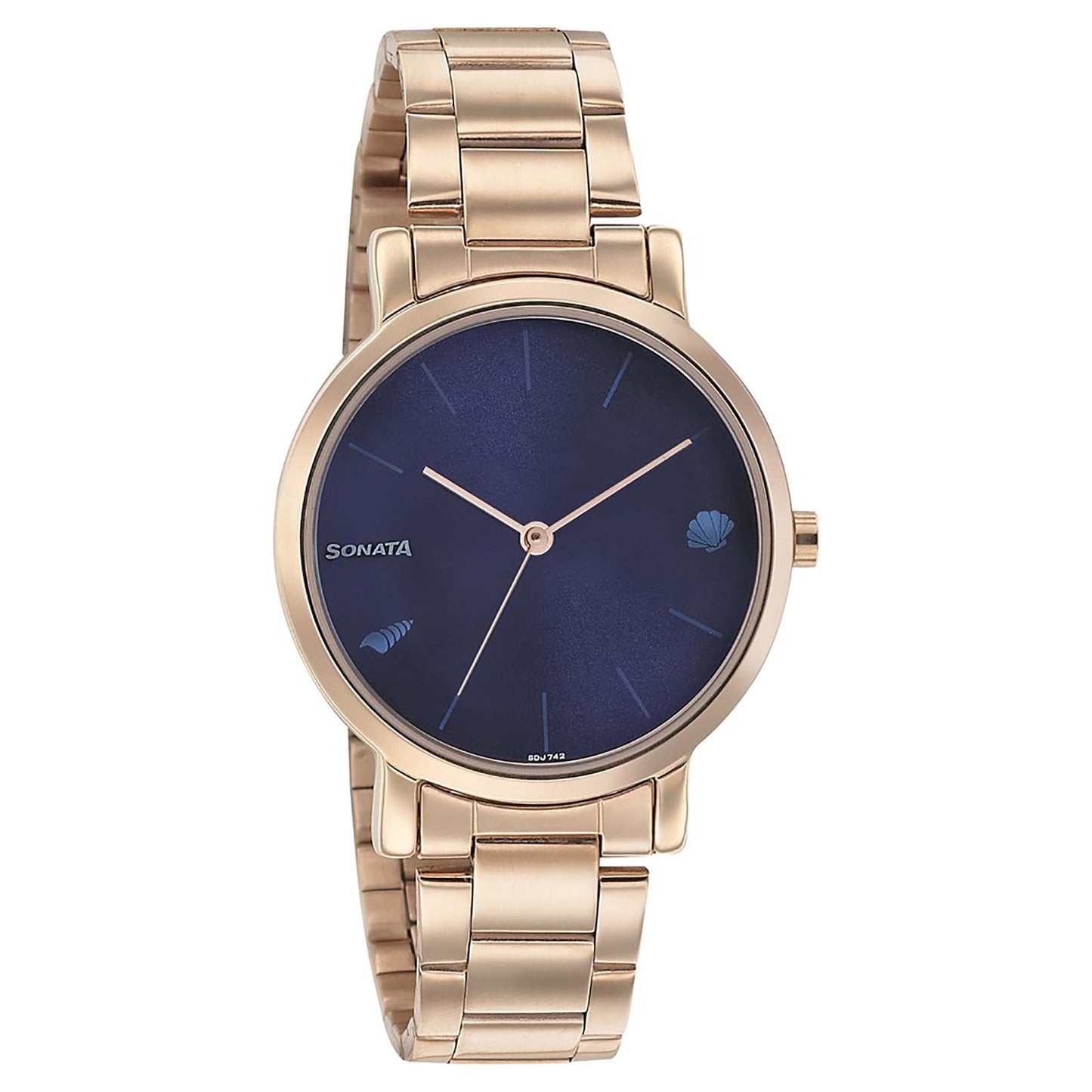 Sonata Play Blue Dial Women Watch With Stainless Steel Strap