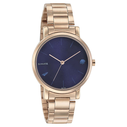 Sonata Play Blue Dial Women Watch With Stainless Steel Strap