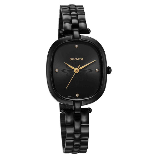 Sonata Utsav Black Dial Watch for Women