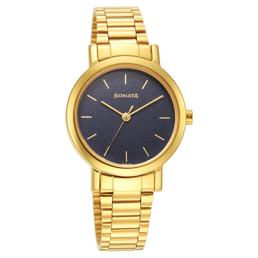 Ladies Essentials Blue Dial Stainless Steel Strap Watch for Women