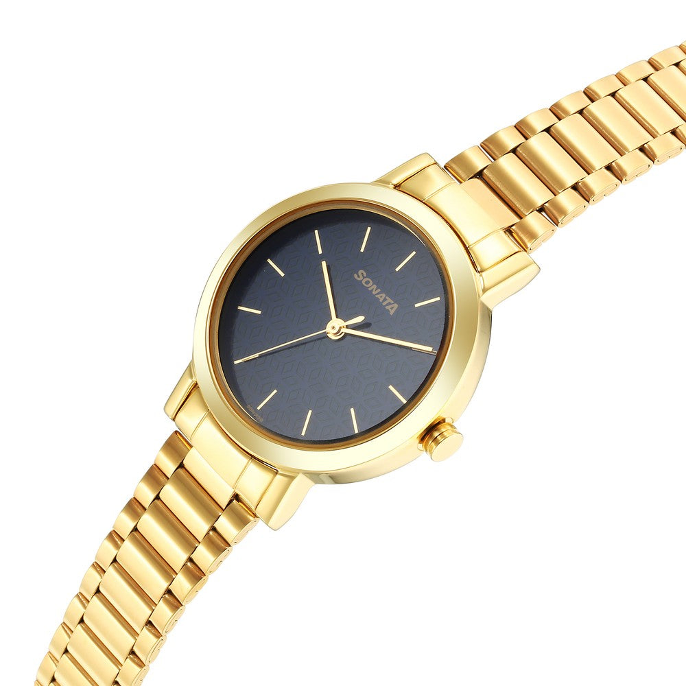 Ladies Essentials Blue Dial Stainless Steel Strap Watch for Women