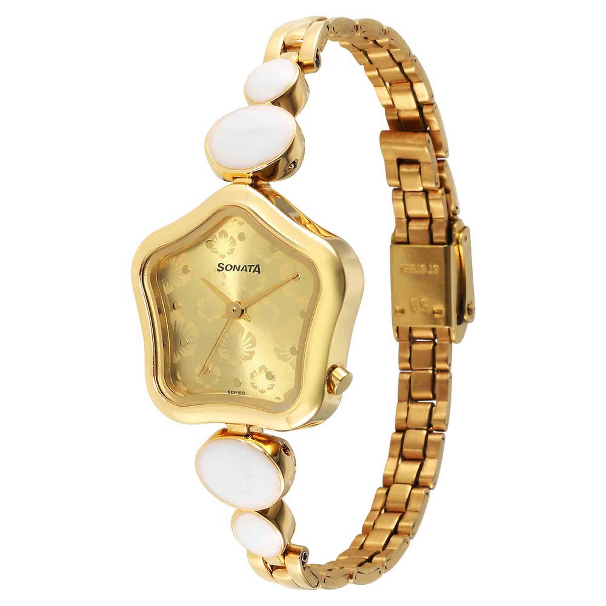 Sonata Utsav Champagne Dial Watch for Women