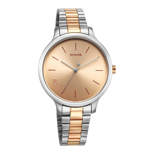 Sonata Play Rose Gold Dial Watch for Women