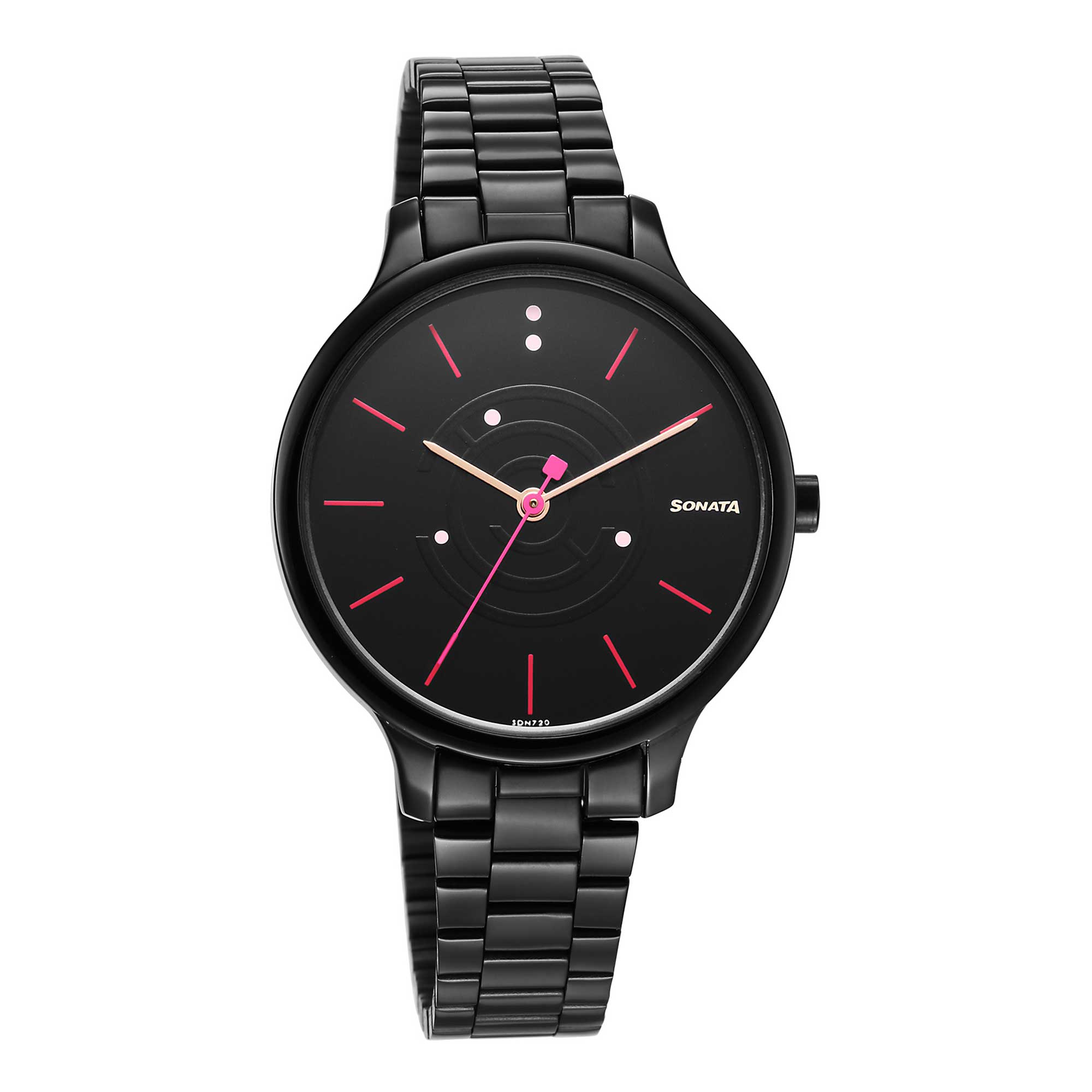 Sonata Play Black Dial Watch for Women