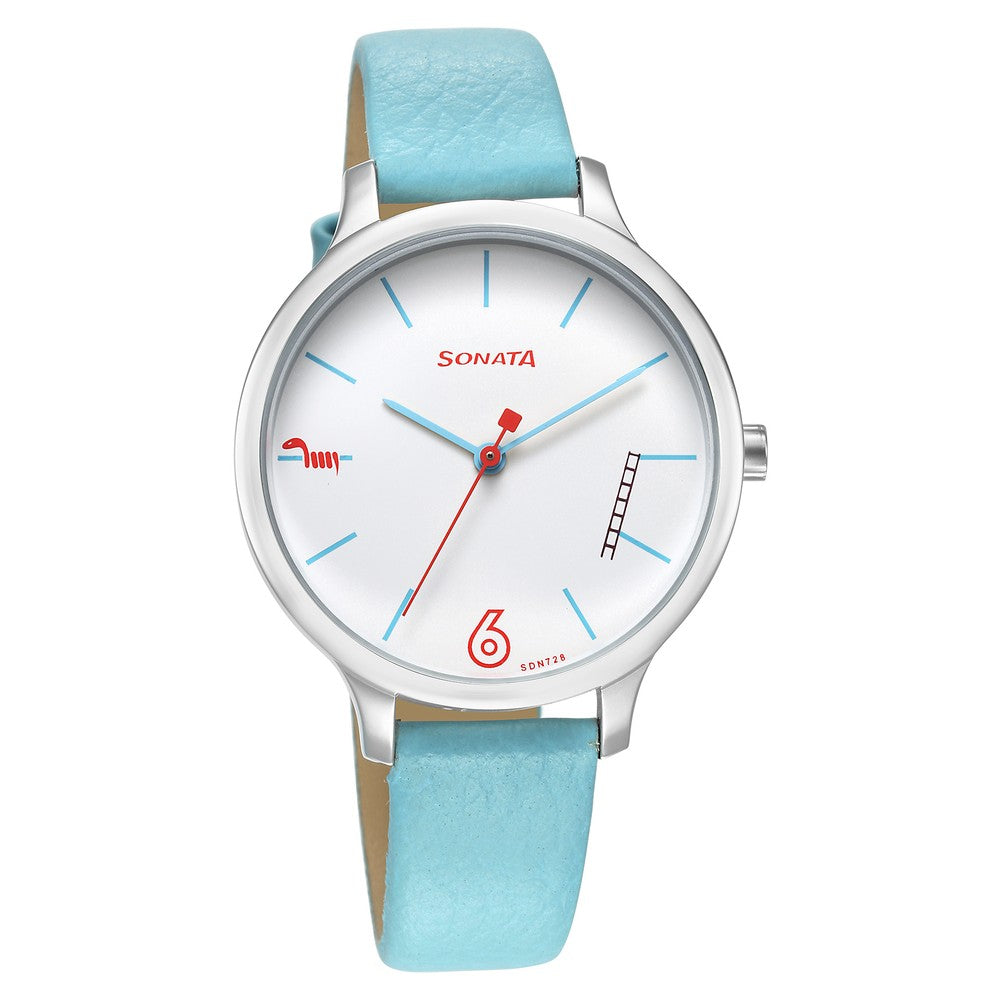 Sonata Play White Dial Watch for Women