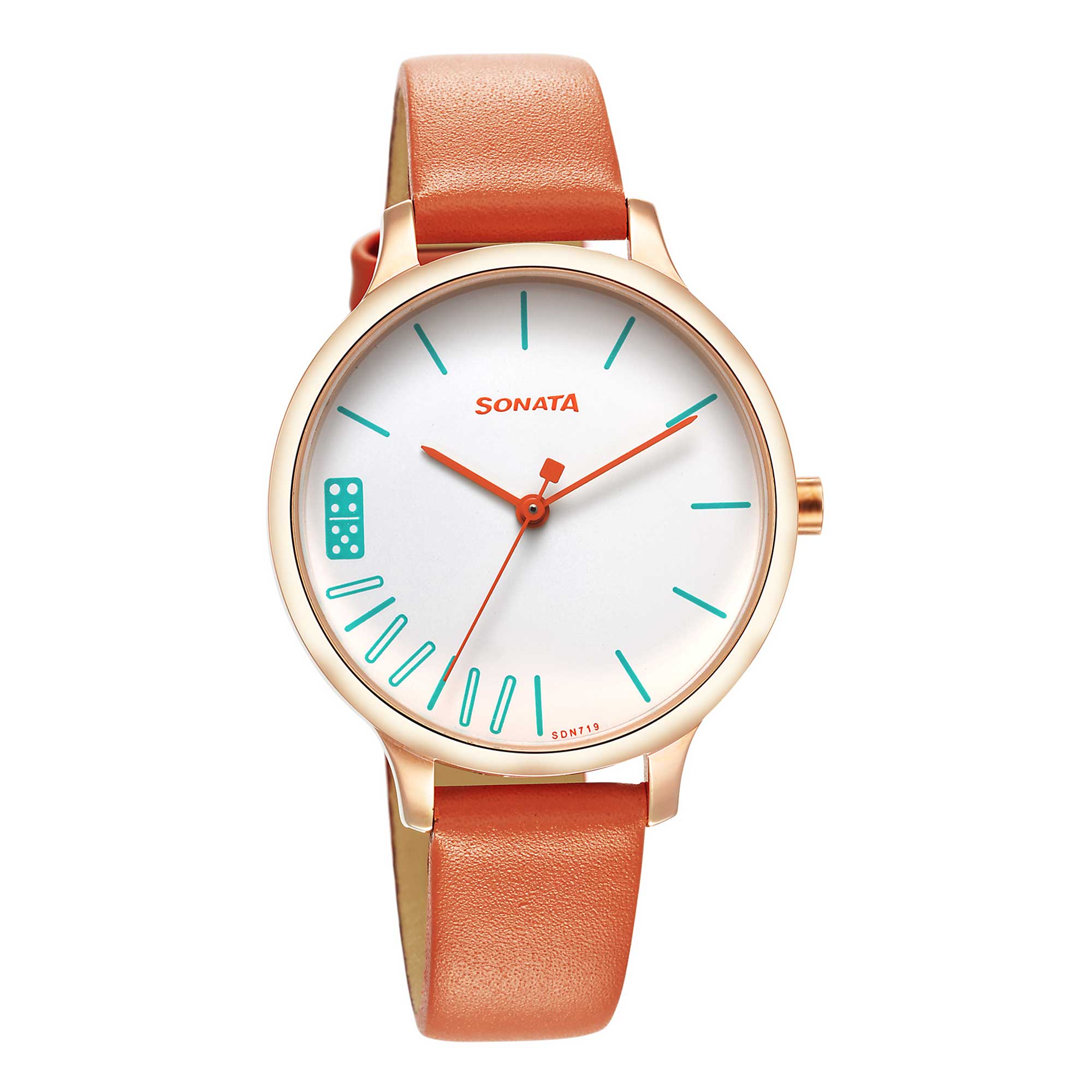 Sonata Play Orange Dial Watch for Women