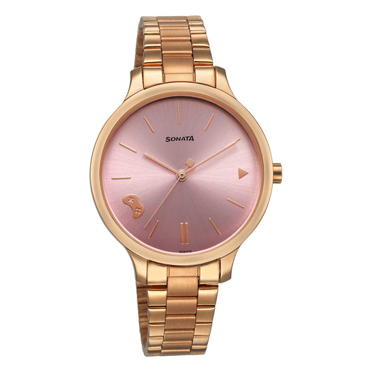 Sonata Play Pink Dial Watch for Women