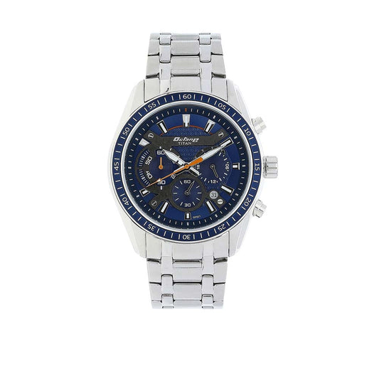 Titan Quartz Chronograph Blue Dial Stainless Steel Strap Watch for Men