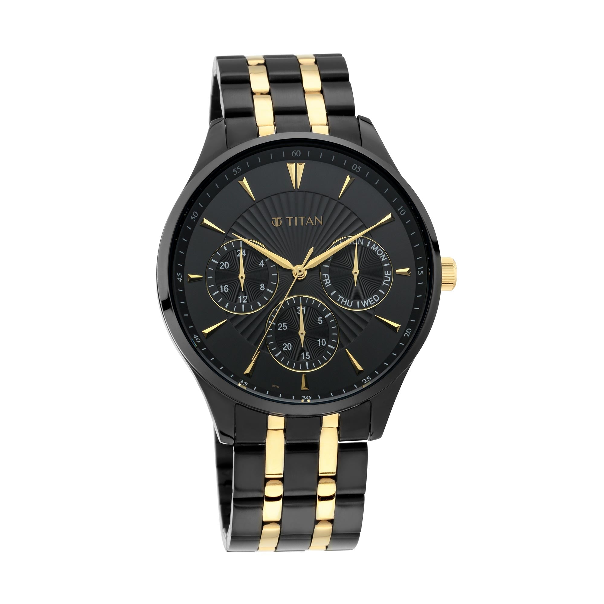 Titan Regalia Opulent Black Dial Multi Stainless Steel Strap watch for Men