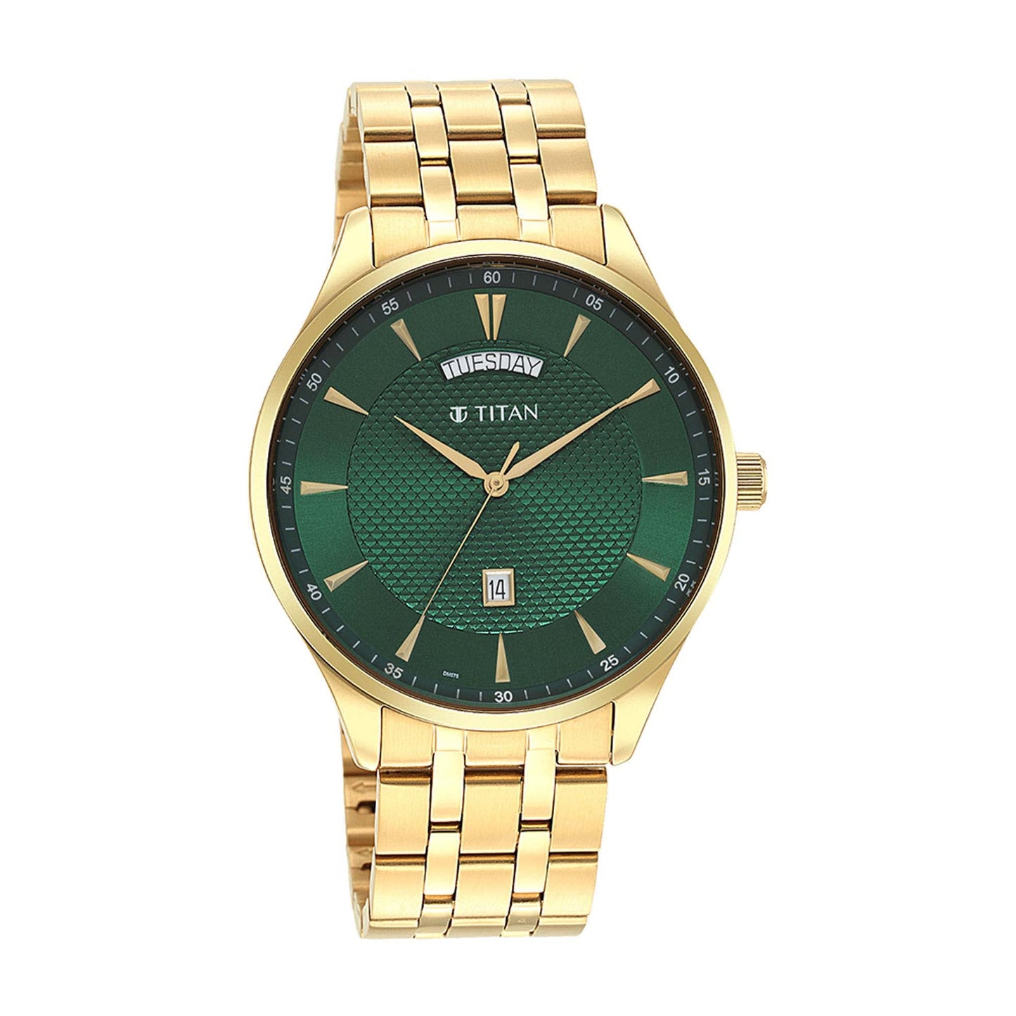 Titan Opulent III Green Dial Analog Stainless Steel Strap watch for Men