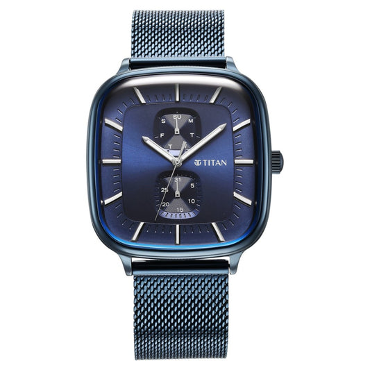 Titan Avant Garde Blue Dial Multi Stainless Steel Strap Watch for Men