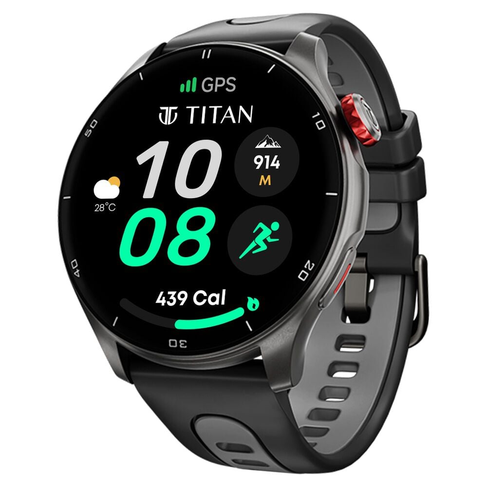 Titan Celestor Advanced GPS & Barometer 3.6 CM AMOLED Display with AOD, Piezoelectric Functional Crown Black Eclipse 90206AP01