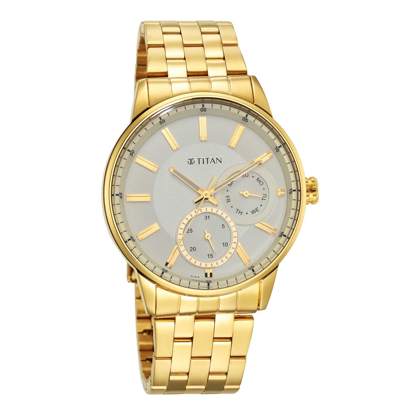 Titan Regalia Opulent White Dial Analog Stainless Steel Strap Watch for Men