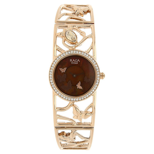 Titan Raga Aurora Mother of Pearl Dial Women Watch With Metal Strap