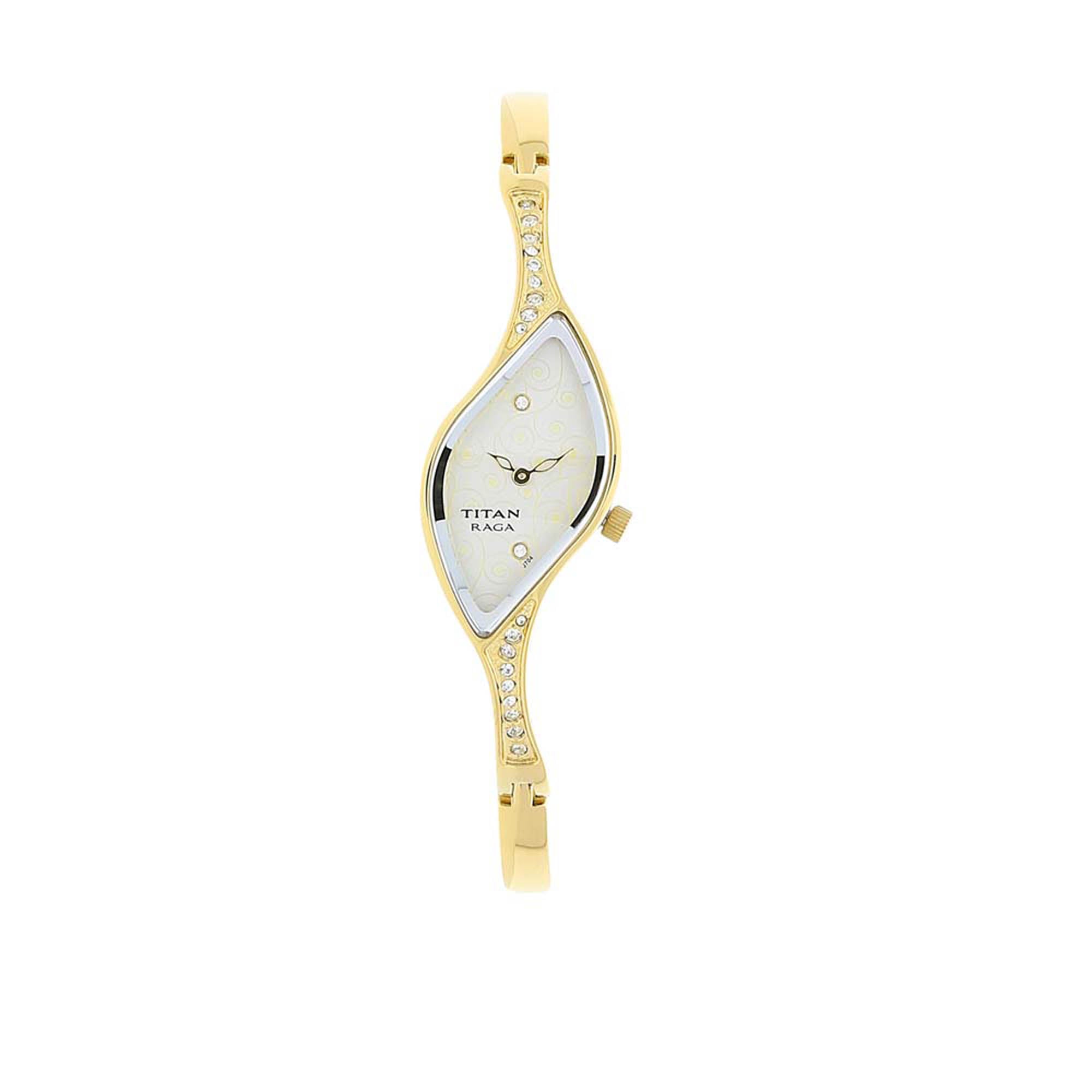 Titan Raga White Dial Women Watch With Metal Strap