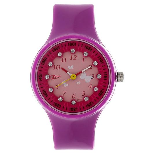 Zoop By Titan Quartz Analog Pink Dial PU Strap Watch for Kids