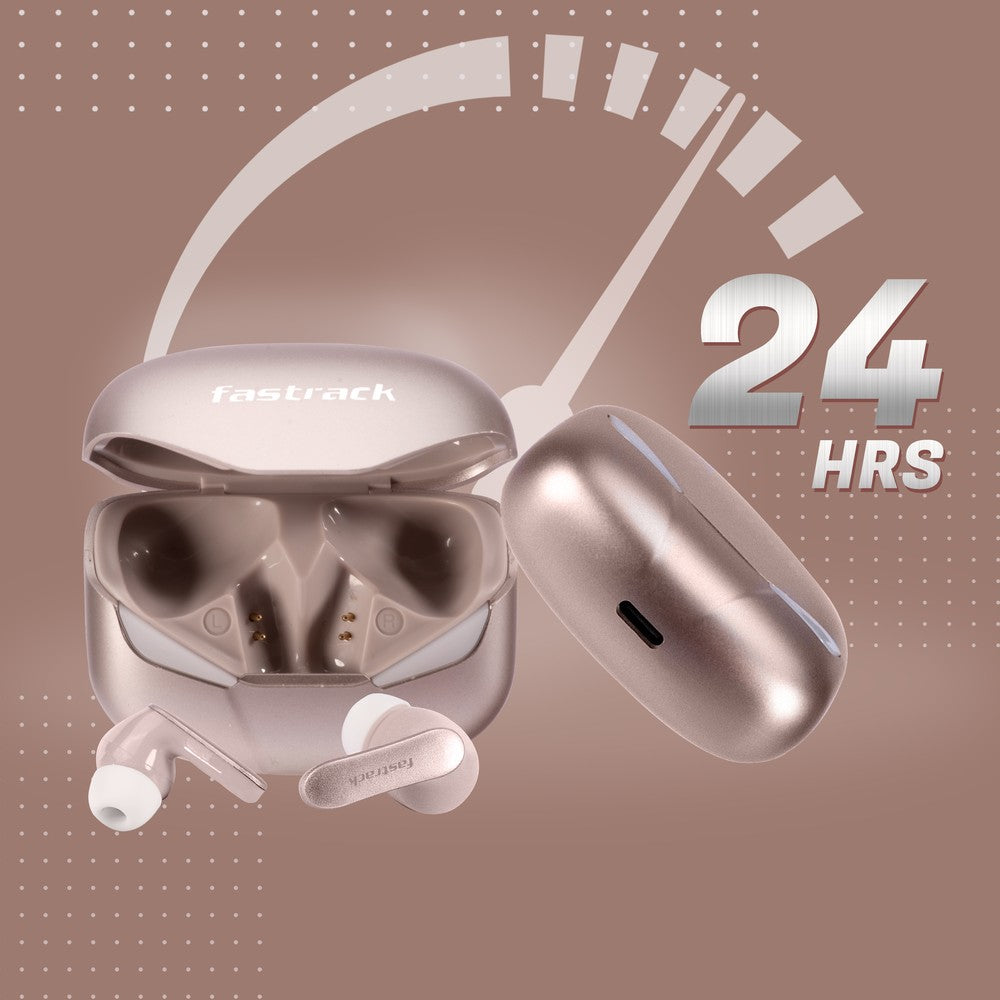 Reflex Tunes Truly Wireless Rose Gold Ear Buds with 24 Hrs battery life