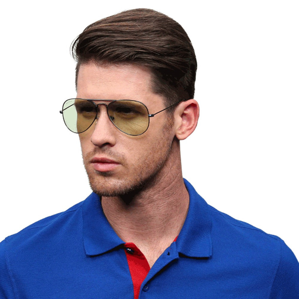 Green Aviator Men Sunglasses