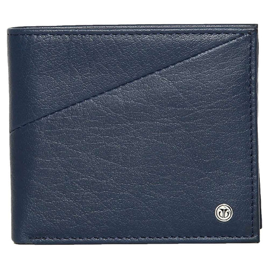 Blue Leather Bifold Wallet