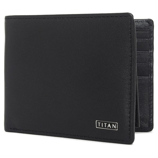 Black Leather Bi-Fold Wallet