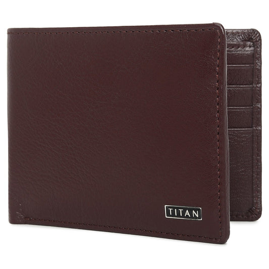 Maroon Leather Bi-Fold Wallet