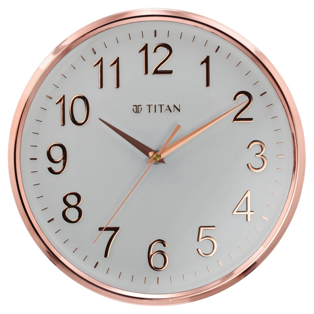 Contemporary Rose Gold Metallic Finish Wall Clock with Silent Sweep Technology - 30 cm x 30 cm (Medium)