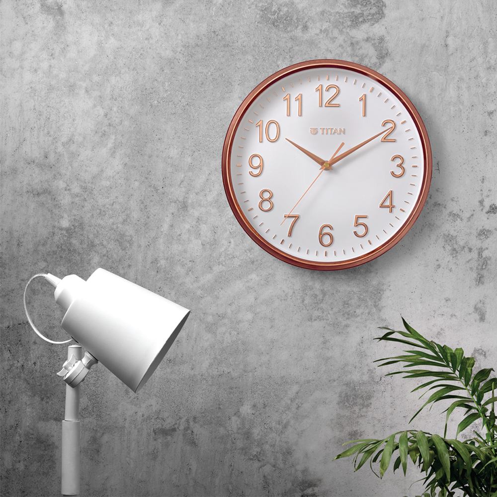 Contemporary Rose Gold Metallic Finish Wall Clock with Silent Sweep Technology - 30 cm x 30 cm (Medium)