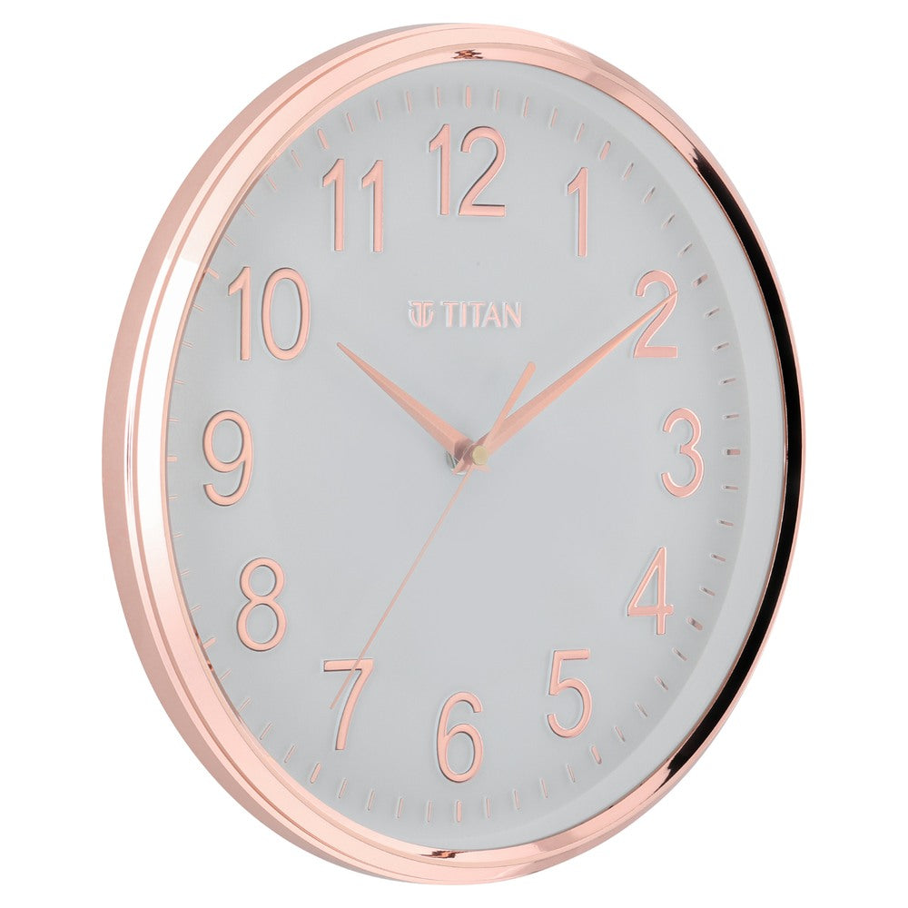 Contemporary Rose Gold Metallic Finish Wall Clock with Silent Sweep Technology - 30 cm x 30 cm (Medium)