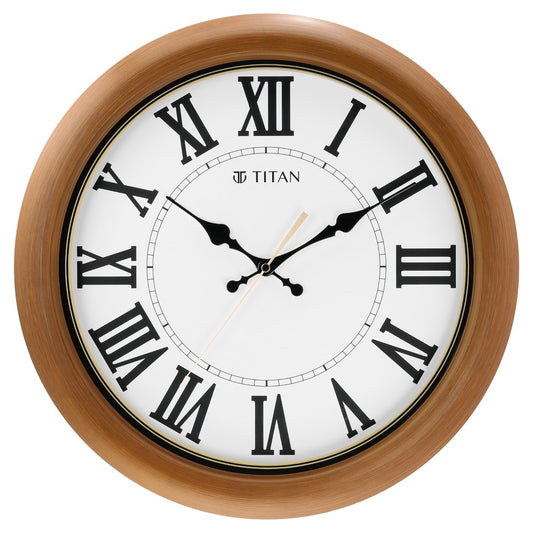 Contemporary Brown Wall Clock with Silent Sweep Technology - 42 cm x 42 cm (Large)