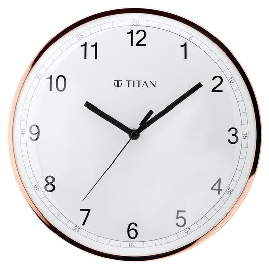 Metallic White Wall Clock with Domed Glass - 30.4 cm x 30.4 cm (Medium)