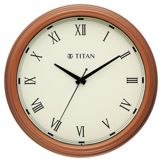 Classic Brown Wall Clock with Silent Sweep Technology - 32.5 cm x 32.5 cm (Medium)