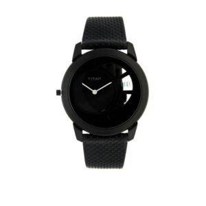 Titan Black Dial Leather Strap Watch 1576NL02