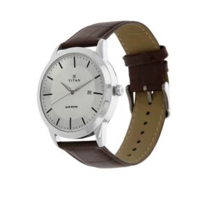 Silver Dial Brown Leather Strap Watch 1584SL03