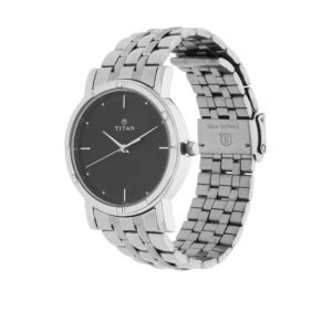 Black Dial Silver Stainless Steel Strap Watch 1639SM02