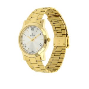 Silver Dial Golden Stainless Steel Strap Watch 1644YM01