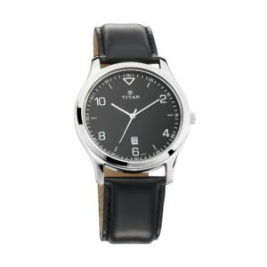 Workwear Watch with Black Dial & Leather Strap 1770SL02