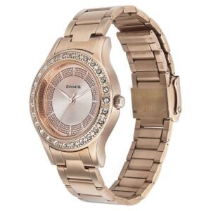 Sonata Blush It Up with Rose Gold Dial Stainless Steel Strap Watch 8123WM03