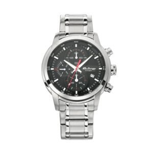 Titan 90086Sm01 Black Dial Chronograph Watch For Men- Silver