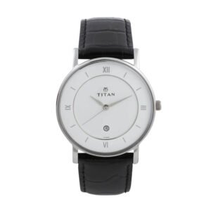 Titan White Dial Analog Watch with Date Function for Men 9162SL04 9162SL04