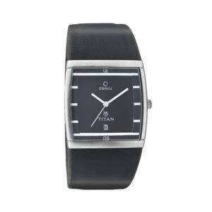 Titan Black Dial Leather Strap Watch 9299SL01