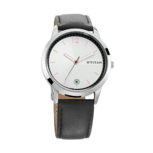 Titan Workwear Watch with Silver Dial & Leather Strap 1806SL01