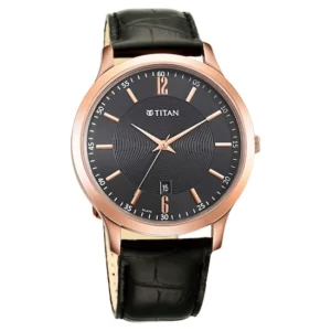 1825WL03  Titan Black Dial Analog Watch with Date Function for Men