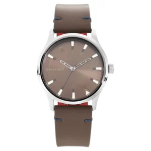 FASTRACK Light Brown Dial Brown Leather Strap Watch 3236SL03