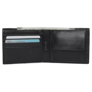 Titan Black Bifold Leather RFID Protected Wallet for Men TW259LM1BK