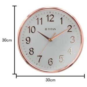 Contemporary Rose Gold Metallic Finish Wall Clock with Silent Sweep Technology – 30 cm x 30 cm (Medium) W0001PA02