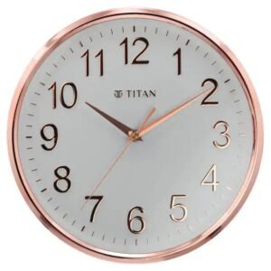 Contemporary Rose Gold Metallic Finish Wall Clock with Silent Sweep Technology – 30 cm x 30 cm (Medium) W0001PA02