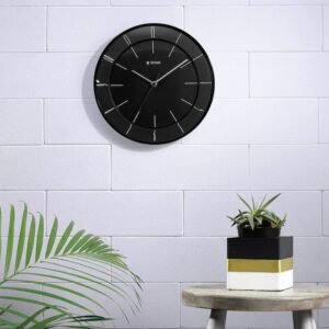 Contemporary Black Wall Clock with Domed Glass – 27 cm x 27 cm (Small) W0010PA01