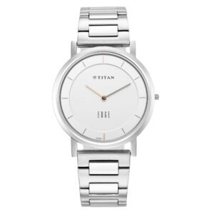 TITAN Edge Silver White Dial Metal Strap Watch 1595SM01 For Men