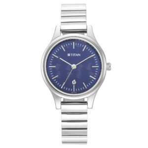TITAN Ladies Karishma Blue Dial Metal Strap Watch 2679SM01